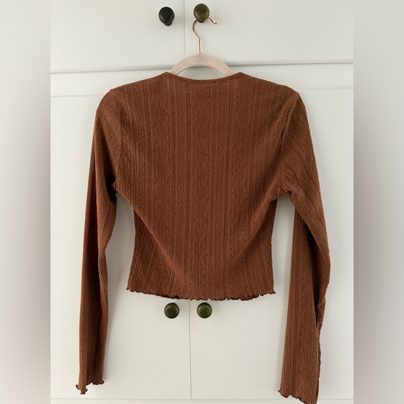 Zara Brown Ribbed Cardigan - Picture 2 of 4